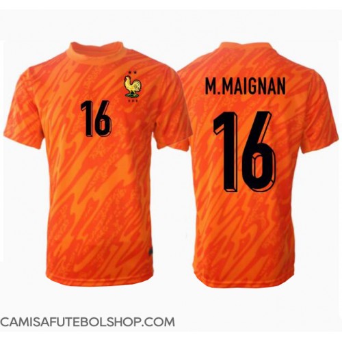 Camisa de time de futebol França Mike Maignan #16 Goleiro Replicas 2º Equipamento Europeu 2024 Manga Curta